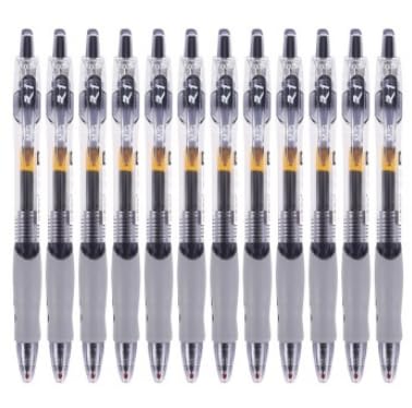 12 pcs M&G GP-1008 0.5mm Roller Gel Pen Retractable Smooth Writing (Black)
