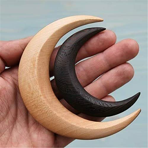 Hand-Carved-Crescent-Moon-Hair-Fork-for-WomenCrescent-Moon-Hair-Fork-Wood-Moon-Hairpin-BarretteMoon-Hair-StickWooden-Hair-Comb-Thick-Hair-Styling-Tool-Accessories-S-Black