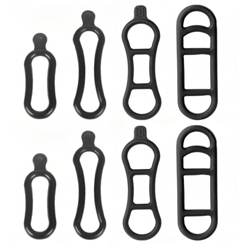 TEOZBLU 8 correas de silicona para luz de bicicleta, correa de luz de goma para bicicleta, soporte de luz de bicicleta y banda de montaje de linterna de bicicleta