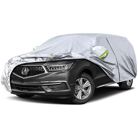 Koukou SUV Car Cover Custom Fit Acura MDX from 2001 to 2024, Waterproof Car Cover All Weather for Automobiles Outdoor Indoor with Zipper Door, Sun Rain Dust Snow Protection. Cover