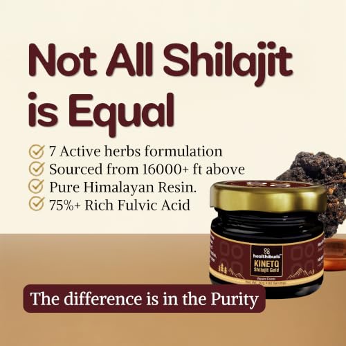 Image of KINETQ Shilajit Resin Combo 40g (Gold + Plain) | 75% Fulvic Acid | 500mg /Serving | With 7 Ayurvedic Herbs & 24K Gold | Pure Himalayan Shilajeet Resin