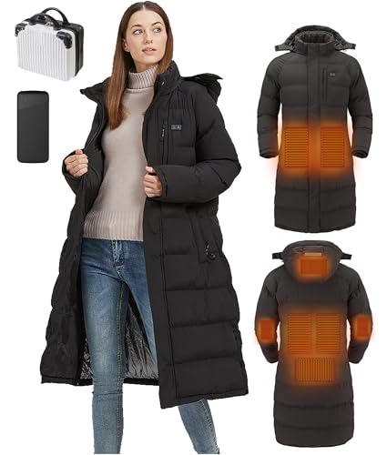 Heated Jackets for Women,Womens Heated Jacket 8 Heating Zones with 10000mAh Battery Pack,Heated Coats for Women