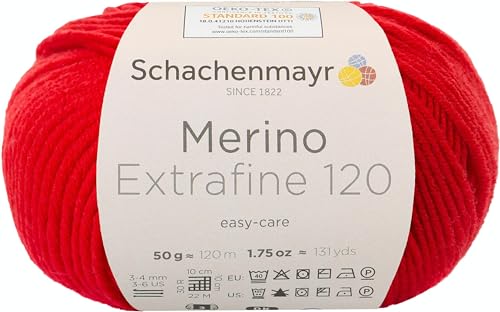 Schachenmayr Merino Extrafine 120, 50G scarlet Fils À Tricoter