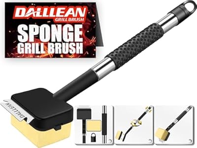 BBQ Grill Brush Bristle Free for Outdoor Grill, Trapezoid- Shaped Design Replaceable Head Cleaning Brush, Steam Grate Cleaner, BBQ Cleaning Brush, Scraper for Grill Grates, Safe Barbecue Grill Brush