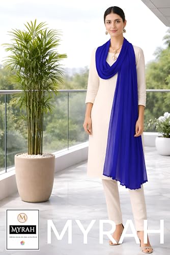 Image of MYRAH Chiffon Solid Casual Daily Use Dupatta For Women's & Girls Length - 2.50 Meter