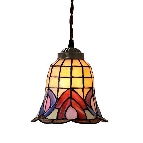 Lustre Tiffany en vitrail pour éclairage de couloir et salon chaleureux