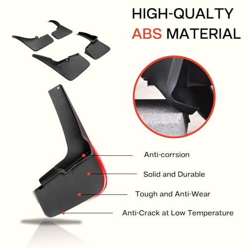 Image of Mud Flaps Splash Guards Fit for 2018 2019 2020 2021 2022 Ford Ranger | No Drilling Required Bendable Mud Guards | Front & Rear 4-Piece Set Car Accessories