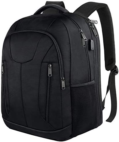 Laptop Backpack,Extra Large Backpack for Men Women College School Computer Bag TSA Friendly Waterproof with USB Charging Port Fit 17 Inch Laptop,Black
