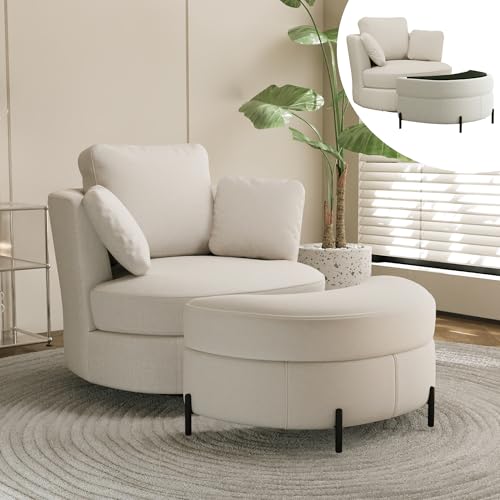 Chifee & Vingol Swivel Accent Chair with Ottoman 40.35