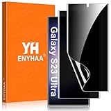 ENYHAA Protector for Samsung Galaxy S23 Ultra [2 Pack], 0.25mm TPU Privacy Anti-Spy Film with Self-Healing, Full Coverage, Supports Fingerprint & Face ID, Easy Installation Kit, Case Friendly
