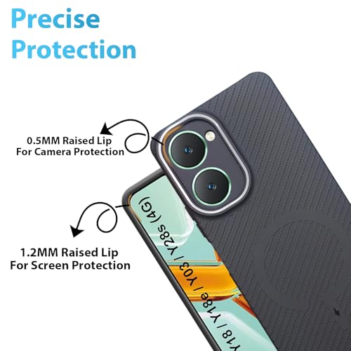 Image of LIRAMARK Rugged Carbon Fibre TPU Armor Silicone Back Cover Case for iQOO Z9 Lite 5G / Vivo T3 Lite 5G / Y18 / Y18e / Y03 / Y28s / Y37