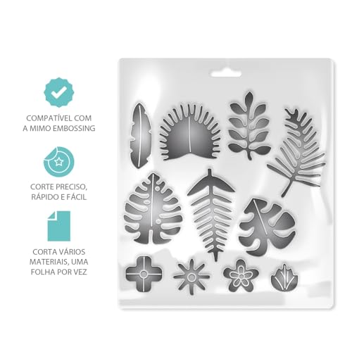 Faca de Corte Mimo Embossing - Flores Tropicais e Folhagens - 11 Pç