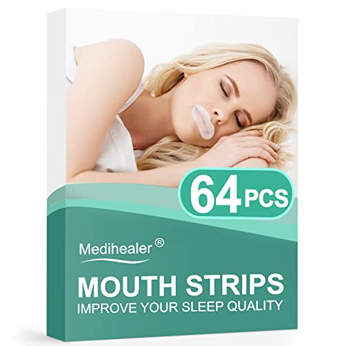 64PCS Mouth Strips for Mouth Breathers for Less Mouth Breathing, Advanced Gentle Sleep Strips Mouth Tape for Snoring, Improved Nighttime Sleeping & Instant Mouth-Snoring Relief