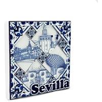 BDM - Imán de Nevera de Sevilla | Diseño: Madera, Azulejo o