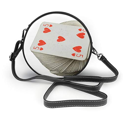 Sitear Borsa a tracolla da donna in pelle PU con cerniera, per lavoro, viaggi, appuntamenti, mazzo francese standard di 52 carte da gioco, personalizzabile