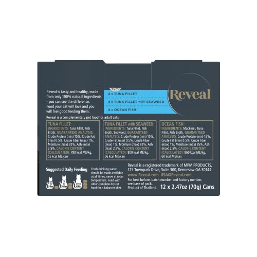 Reveal Natural Wet Cat Food, 12 Pack, Limited Ingredient Canned Wet Cat Food, Grain Free Food for Cats, Variety of Fish… - Image 4