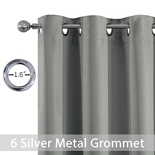 Yakamok Dove Grey Room Darking 90Inch Length 2 Panel Sets for Livingroom Dining Room Darkening Thermal Insulated Bay Window Hotel Modern Elegant Black Out Sunblock Curtins/Bedroom,38 x 90 Inches