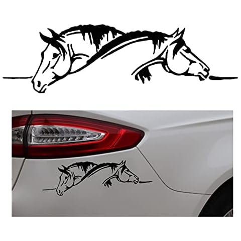 Wanfoou Car Sticker Decal Sticker Personality Distinctive Horse Car Sticker Two Horses Car Sticker Stylish Cover