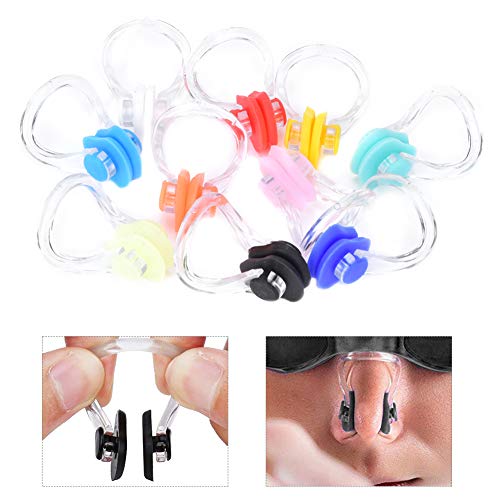 Keenso 20Pcs Nose Clip Swimming, Assorted Color Nose Plug Swim Nose Protector Adult Kids Unisex #TOP5