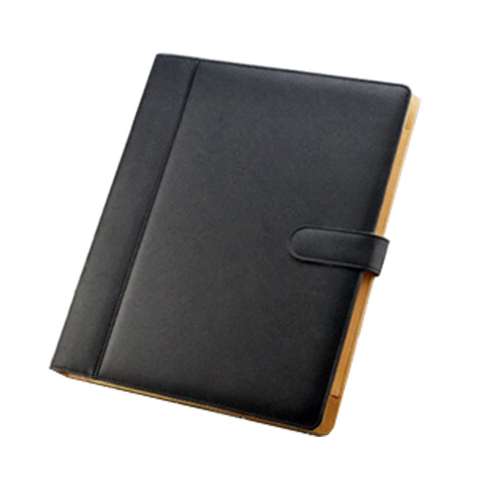 Porte Documents Porte Bloc A4 Porte-Documents en Cuir PU à 4 Anneaux, Portefeuille d'écriture, étui Multi-Documents avec classeur Amovible, Presse-papiers pour Organisateur, Bureau, Voyage, école
