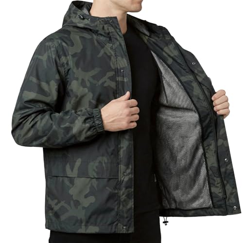 Image of LOOGU Men's Rain Suit - Rain Gear for Men Waterproof, Lightweight Rain Coat, Breathable Mens Rain Jackets Hood and Pants