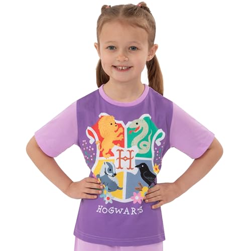 Harry Potter Pajamas For Girls, Hogwarts Girls Pajamas, Slytherin And Gryffindor Pajama Set, Kids Pjs For Summer2