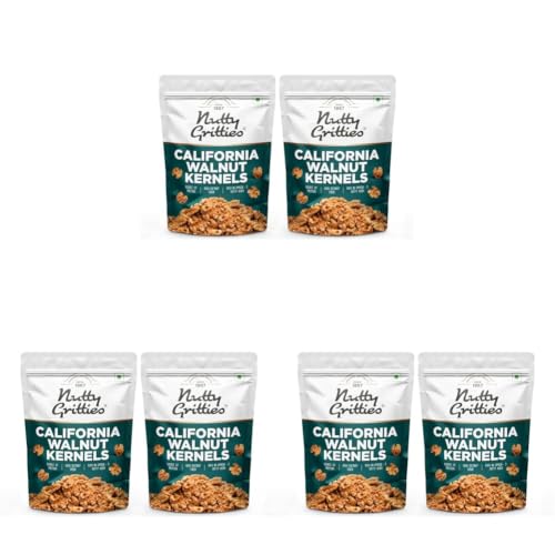 Image of Nutty Gritties California Walnut Kernels 400g Without Shell, for Morning Consumption Dry Fruit, Omega-3 Rich (Walnut Kernels - 400g) (Pack of 3)