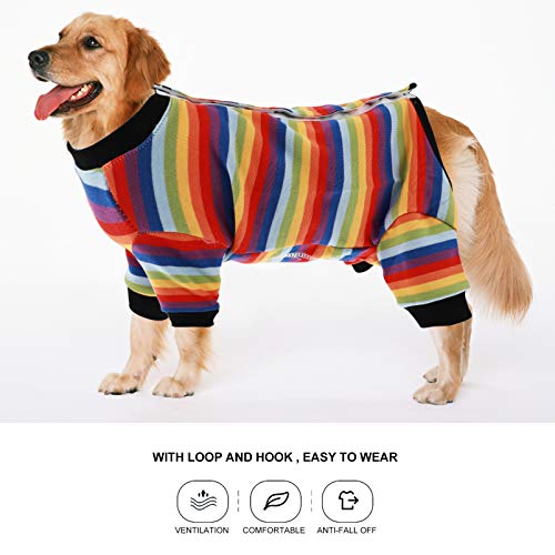 Scicalife Terno para Cães Gatos de Recuperação Após A Cirurgia Do Arco Íris Stiped Camisa Recuperaçã