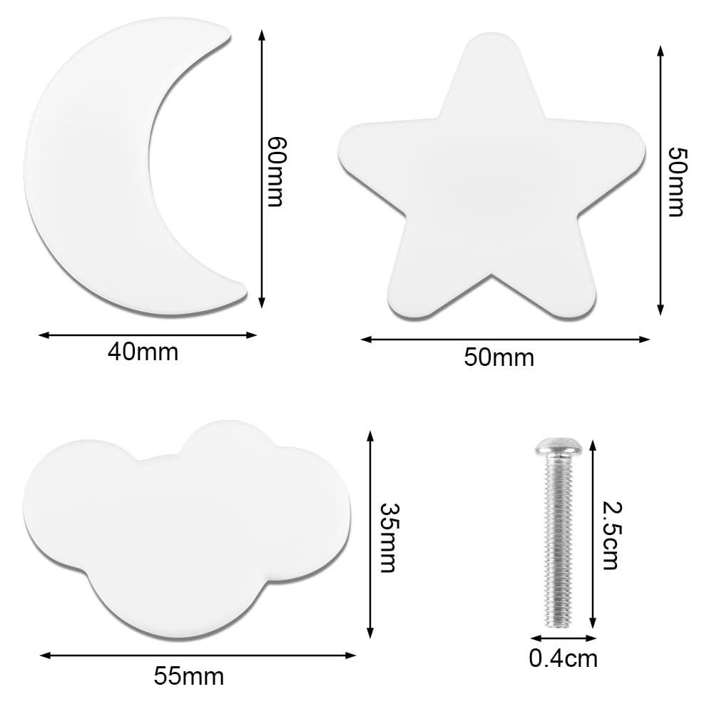 Aolso 9 PCS Soft Silicone Cabinet Knobs with Screws,Silicone Handles for Children's Room,Drawer Handles and Knobs for Cupboard,Drawer-White - Image 2