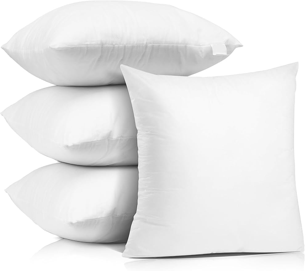 AL PRODUCTION Imbottitura per Cuscini 40x40 cm in Fibra Vergine, Soffice, Traspirante e Confortevole per Divano, Letto, Poltrona e Ufficio (4 Unità)