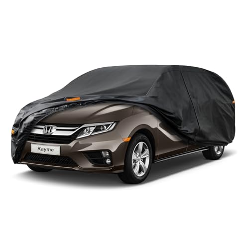 Image of Kayme 7 Layers Car Cover Custom Fit for Honda Odyssey Minivan (1999-2025) Waterproof All Weather for Automobiles, Outdoor Full Cover Sun UV Rain Protection.Black