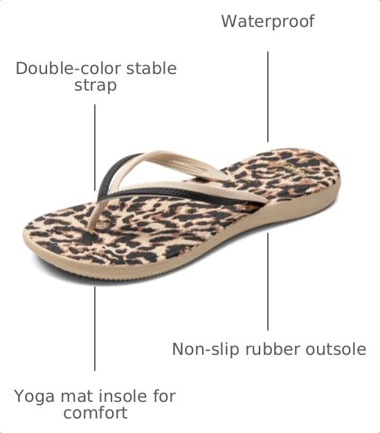 Image of VOVEA Flip Flops For Women Non-Slip Bathroom Shower Shoes Cushion foam Indoor and Outdoor Sandals