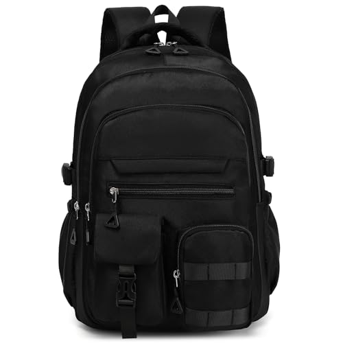 HuiLeo Cute Backpack for Teen Girls Boys Aesthetic Travel Bookbag for High Middle School College Student (Black)