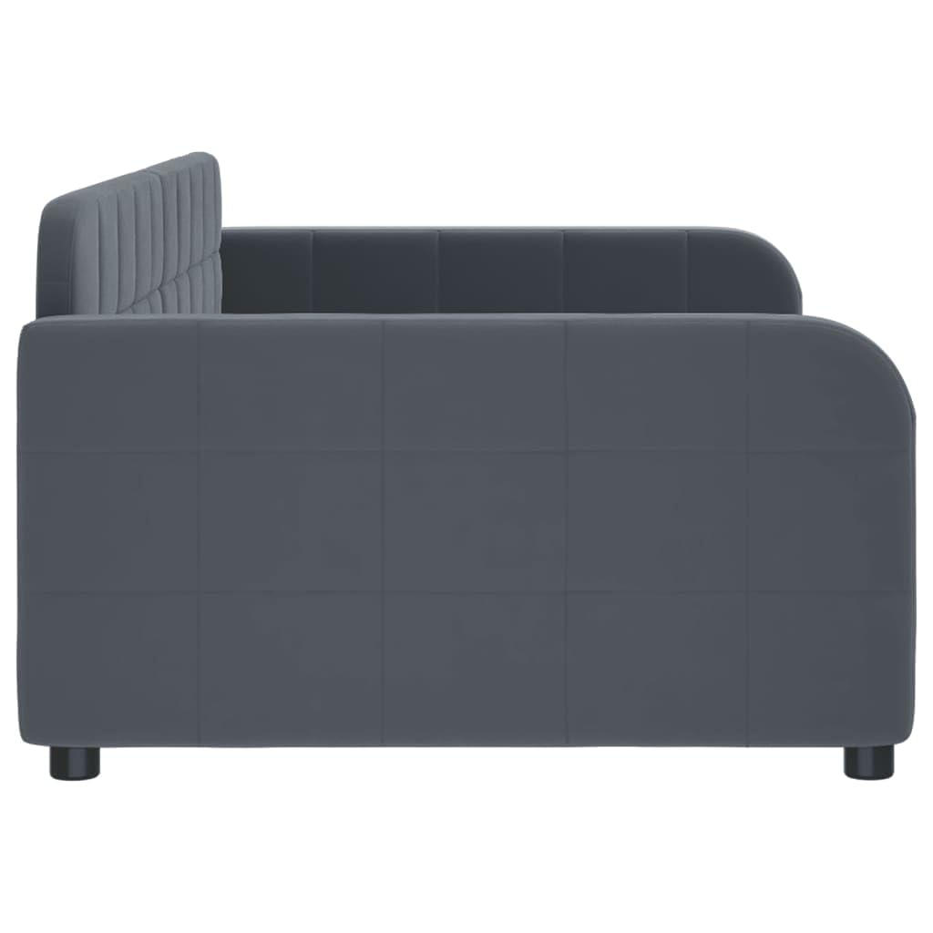 Brokky 354072 Letto da Giorno Grigio Scuro 90x190 cm in Velluto Divano Letto,Giroletto, Singolo, Matrimoniale, Moderna