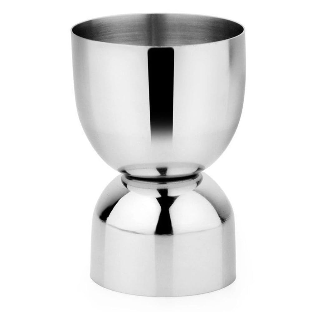 Bartender Measuring Cup - Dual Measure Cocktail Measuring Tool with 1 oz and 2 oz (Bell), Silver
