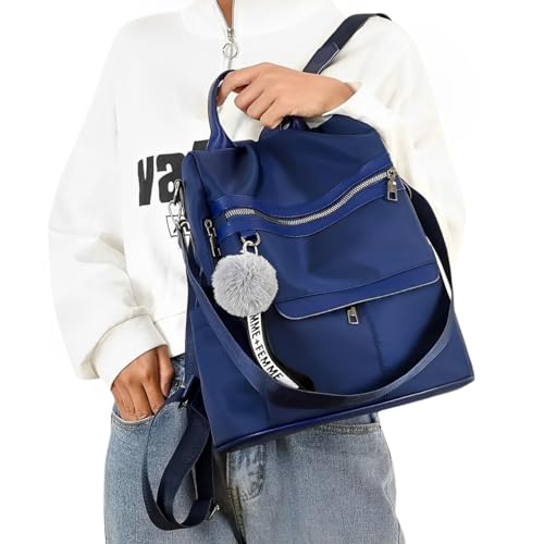 Bolsa Feminina Média Casual Alça Transversal Mochila Trabalho Anti Furto (Azul)