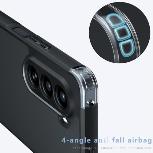 Image of Matte PC+TPU Back Cover Case for Oneplus Nord CE6 Lite 5G Air Bag Corners, Anti-Fingerprint, Micro Arc Edge, Skin-Friendly Feel, Never Turns Yellow, Black