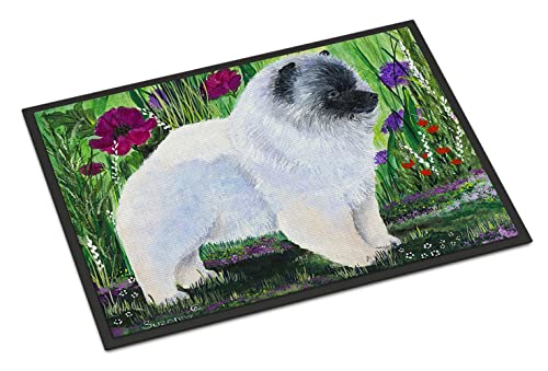 Caroline's Treasures SS8424MAT Keeshond Doormat 18x27 Front Door Mat Indoor Outdoor Rugs for Entryway, Non Slip Washable Low Pile, 18H X 27W
