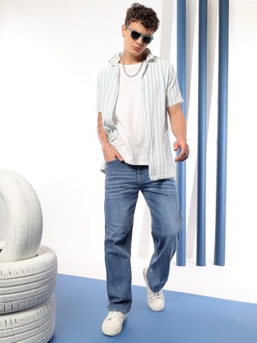 Image of KOTTY Mens Solid Mont Blanc Blue Coin Pocket Jeans