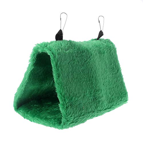 Wodwad Winter Warm Bird Nest House Hut Hammock for Parrot Budgies Parakeet Cockatiels Cockatoo Conure Lovebird (Small, Green)