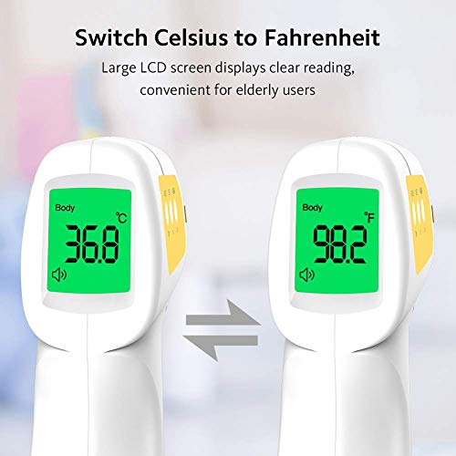 Baby Forehead Thermometer, Infrared Non-Contact Thermometer for Adult, Kids, Baby, Accurate Instant Readings No Touch Infrared Thermometer with 3 in 1 Digital LCD Display for Indoor and Outdoor Use