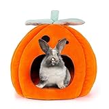 YUEPET Halloween Rabbit Bed Warm Bunny Hideout House, Cozy Washable Small Animal Hideout for Guinea Pig Rabbit Bunny Ferret Chinchilla 11.8"×11.8"