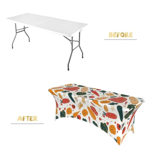 Nappe rectangulaire extensible 1.8m lavable carotte pour table de salle à manger