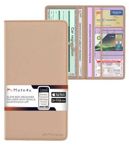 MOTO4X Porte-Carte Grise et Assurance Auto (Beige)