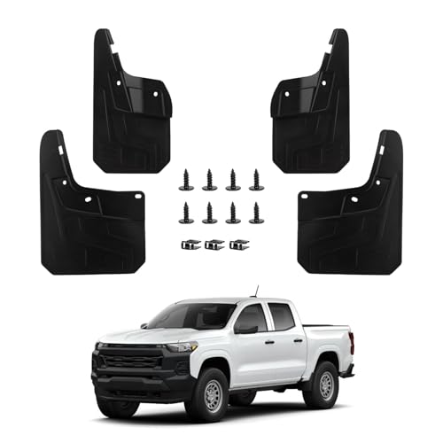 Image of PSLER Mud Flaps Splash Guards for Chevy Colorado 2023 2024 2025 Accessories Front & Rear All Weather Fender Mudguards Sediment Protection Without Fender Flare (4pcs)