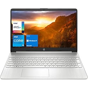 HP 15 Notebook Laptop, 15.6″ Full HD Display, Intel Core i5-1135G7 Processor, 16GB DDR4 RAM, 512GB PCIe SSD, USB Type-C, Webcam, Wi-Fi, Windows 11 Home, Silver