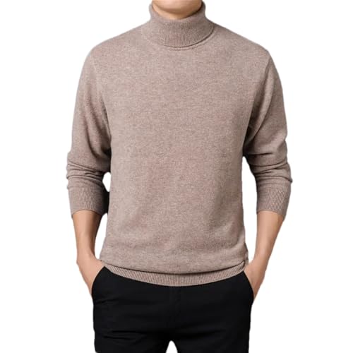 Men's Warm Long Sleeve Sweater Solid High Collar Knitwear Pullover