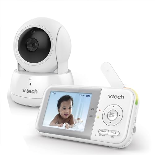 Babá Eletrônica VTech VM3262 com Monitor, Visão Noturna, Panorâmica e Vertical 105º