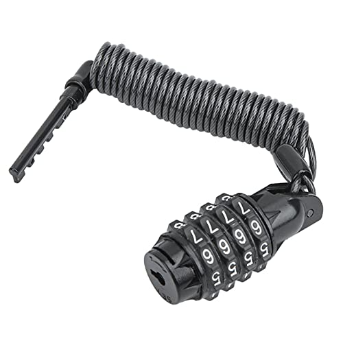 Fydun Candado Universal para Motocicleta con Cable – Mosquetón con Bloqueo de Combinación de Código PIN para Motocicletas, Bicicletas y Equipaje – Solución de Seguridad Compacta y Portátil (BLACK)