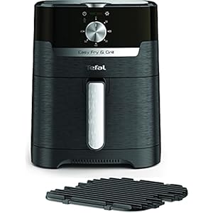 Tefal EY5018 Easy Fry & Grill Classic heteluchtfriteuse, 2-in-1 technologie (heteluchtfriteuse en grill), inhoud: 4,2 liter, instelbare temperatuur, timer, zwart